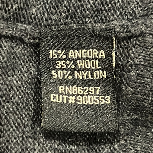 Vintage BCBGMaxAzria Babydoll Sweater Dress M Wool Grey Boho Pom Poms Y2K 90's - Picture 11 of 11